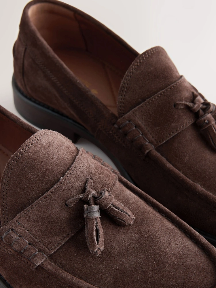 Brown Suede Classic Tassel Loafers image 3