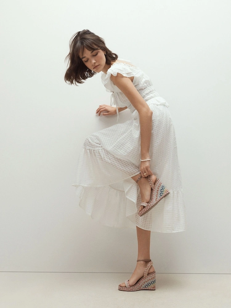 Multi Woven Ankle Strap High Wedge Sandals image 3