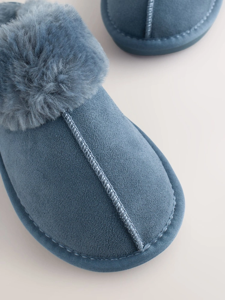 Suede Faux Fur Mule Slippers image 11