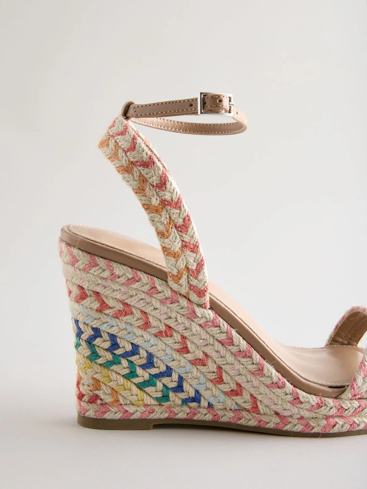 Multi Woven Ankle Strap High Wedge Sandals image 4