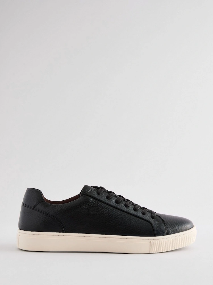 Black Leather Comfort Trainers image 5