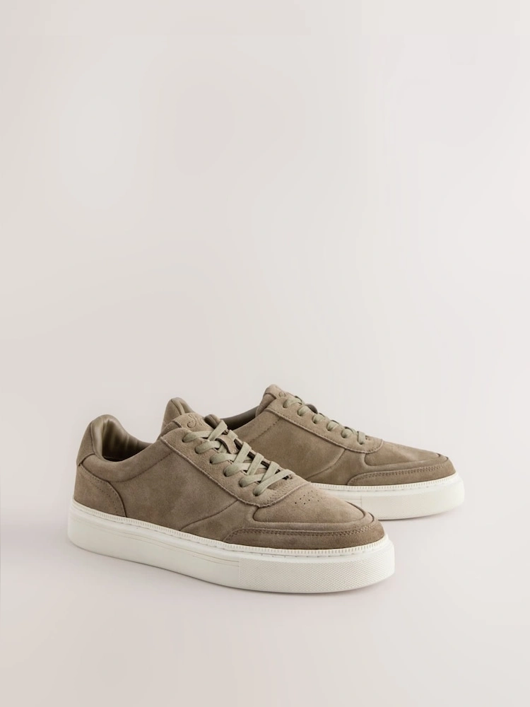 Neutral Premium Suede Chunky Smart Casual Trainers