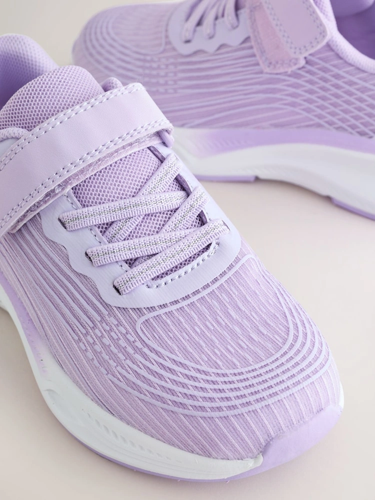 Lilac Elastic Lace-Up Sports Trainers (Standard Fit) image 3