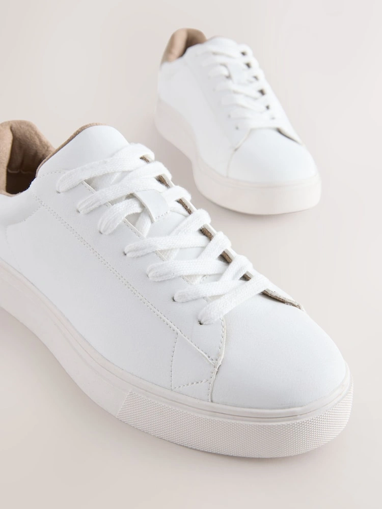 White Minimalist Casual Trainers image 2