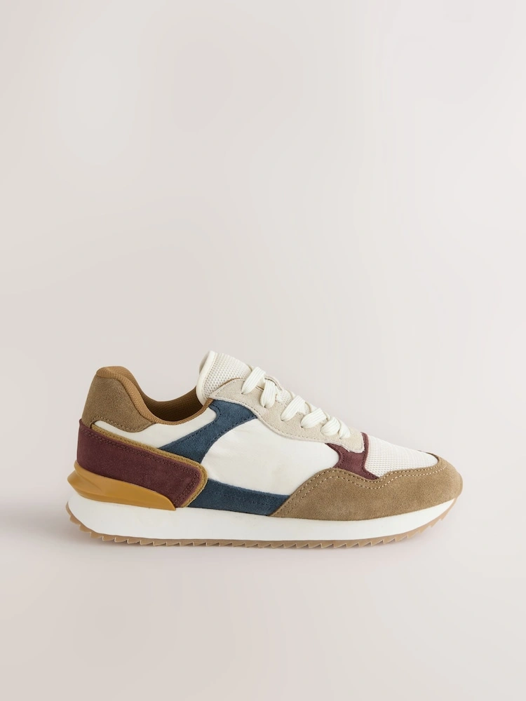 Multi-Colour Suede Trim Panelled Trainers image 5