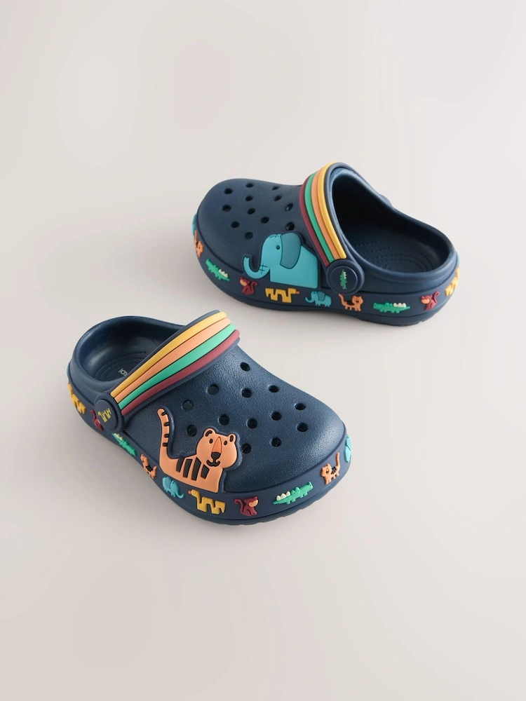 Navy Safari Slip-On Clogs