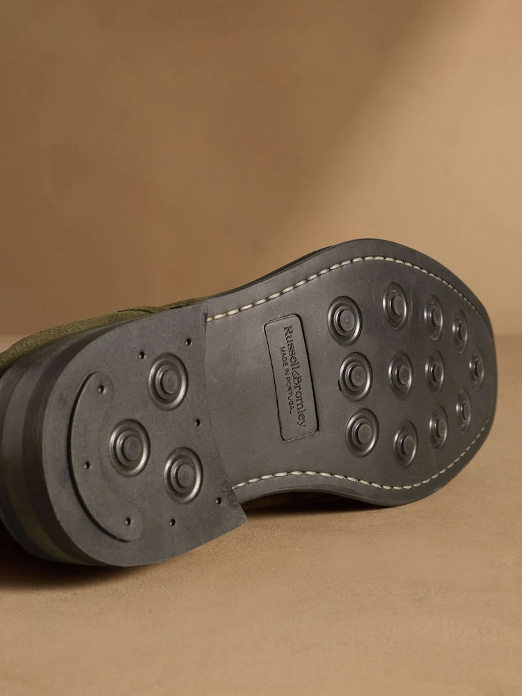 Olive Green Suede Chelsea Boots image 4