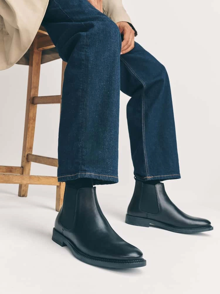 Classic Black Leather Chelsea Boots image 5