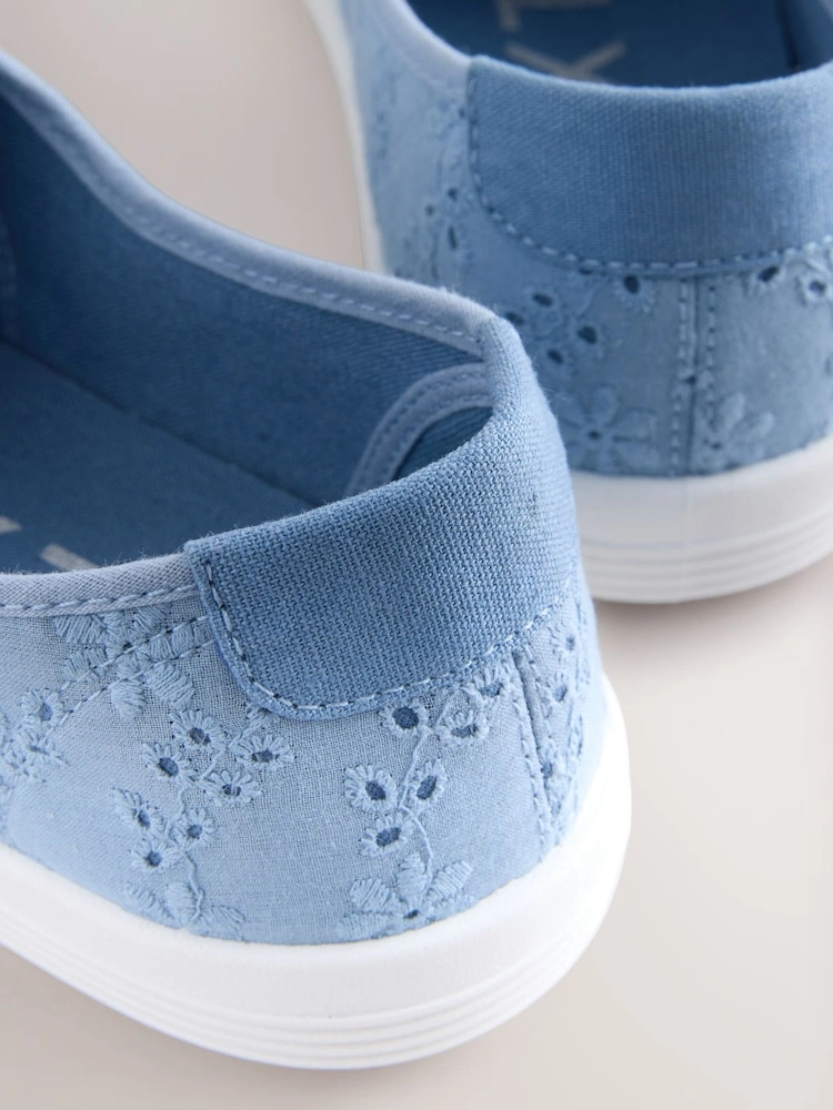Blue Canvas Laceless Slip-On Trainers image 3