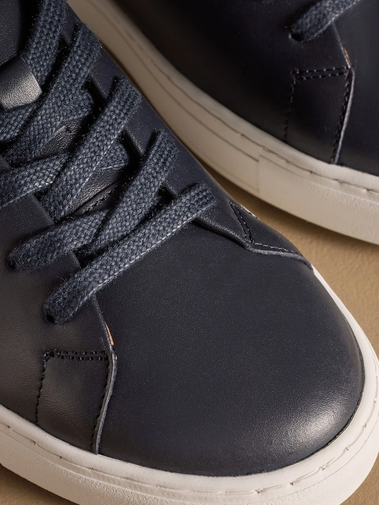 Blue Leather Classic Low-Top Trainers image 3