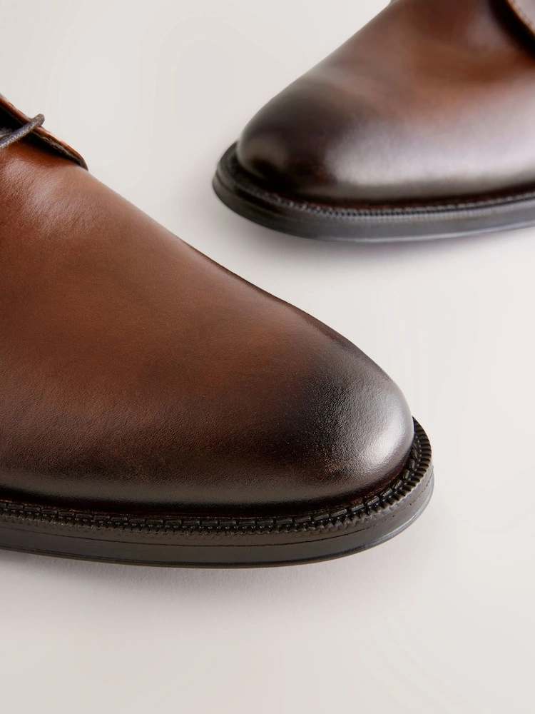 Brown Leather Derby Formal Shoes image 4