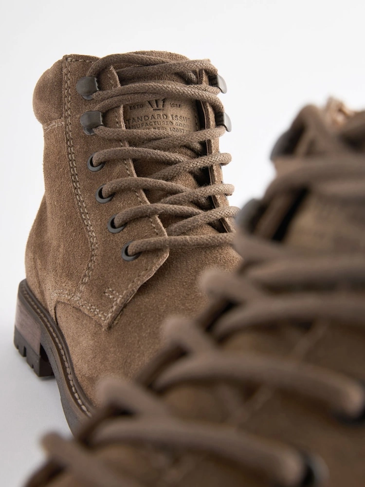 Stone Leather Lace-Up Boots image 10