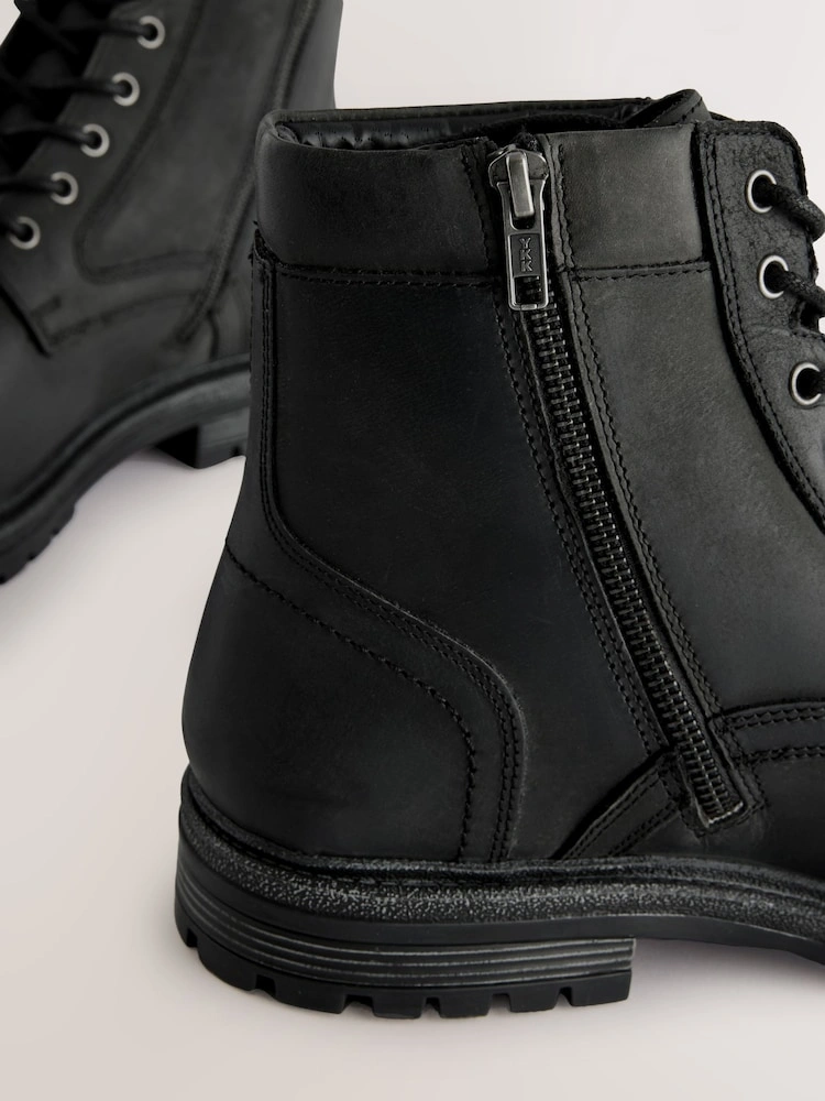 Leather Toe Cap Lace-Up Boots image 7