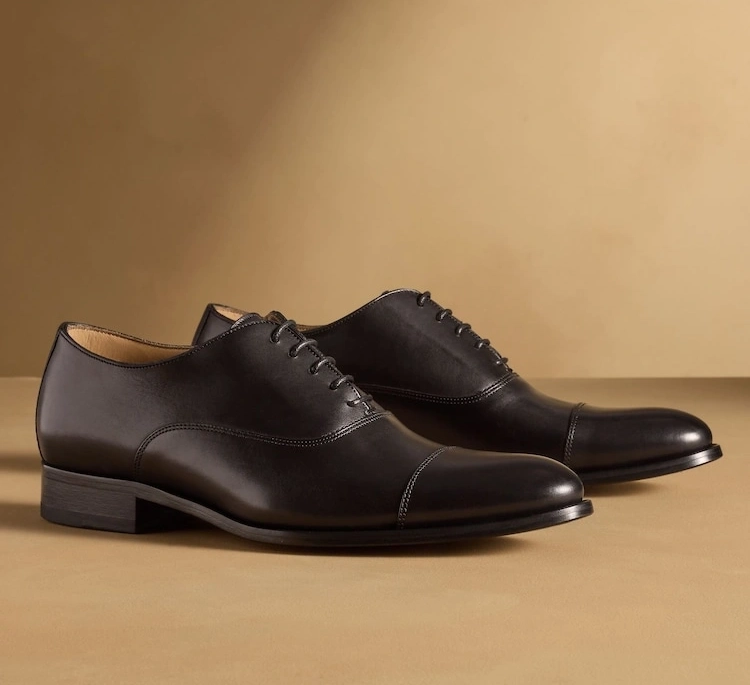 Tan Leather Toe Cap Oxford Shoes