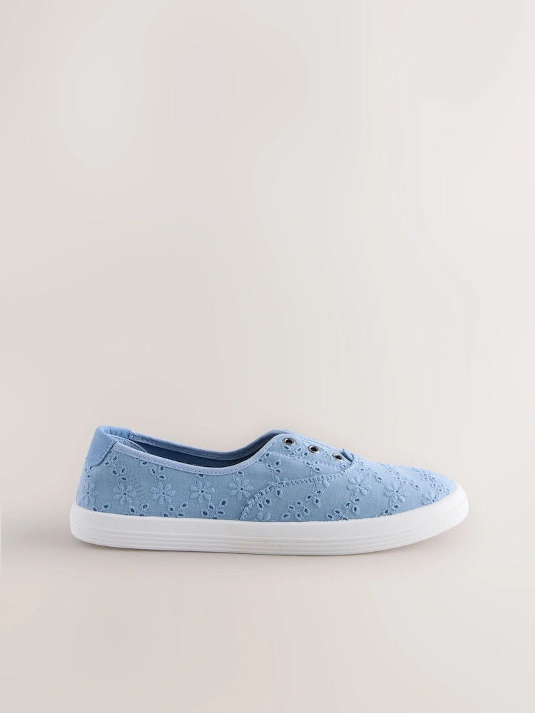Blue Canvas Laceless Slip-On Trainers image 4