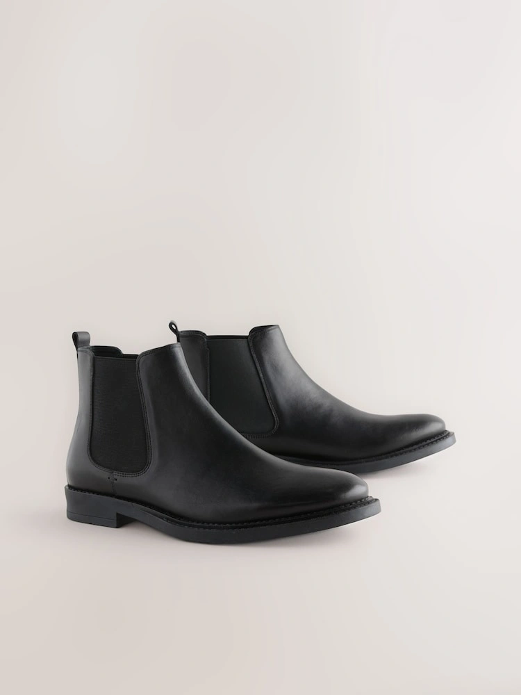 Classic Black Leather Chelsea Boots image 6
