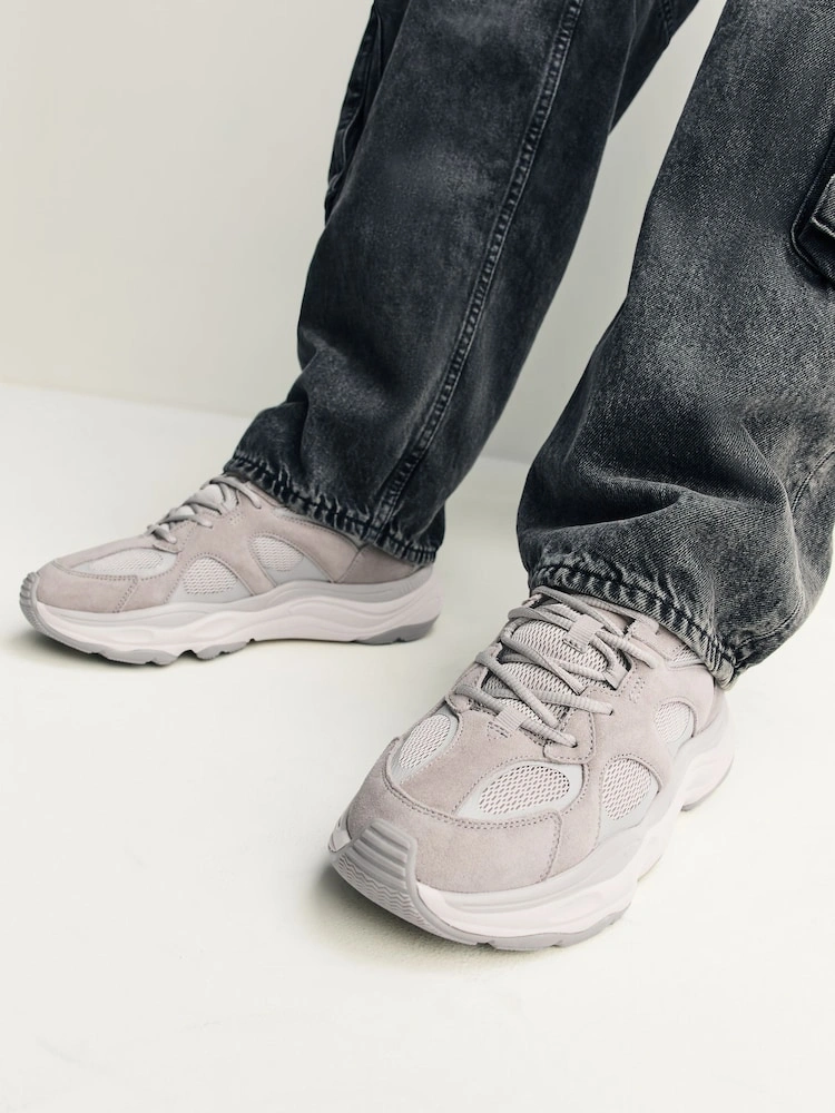 Grey Suede Trim Chunky Sole Runners image 6