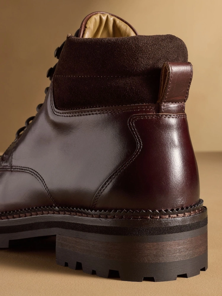Brown Leather Collar Boots image 2