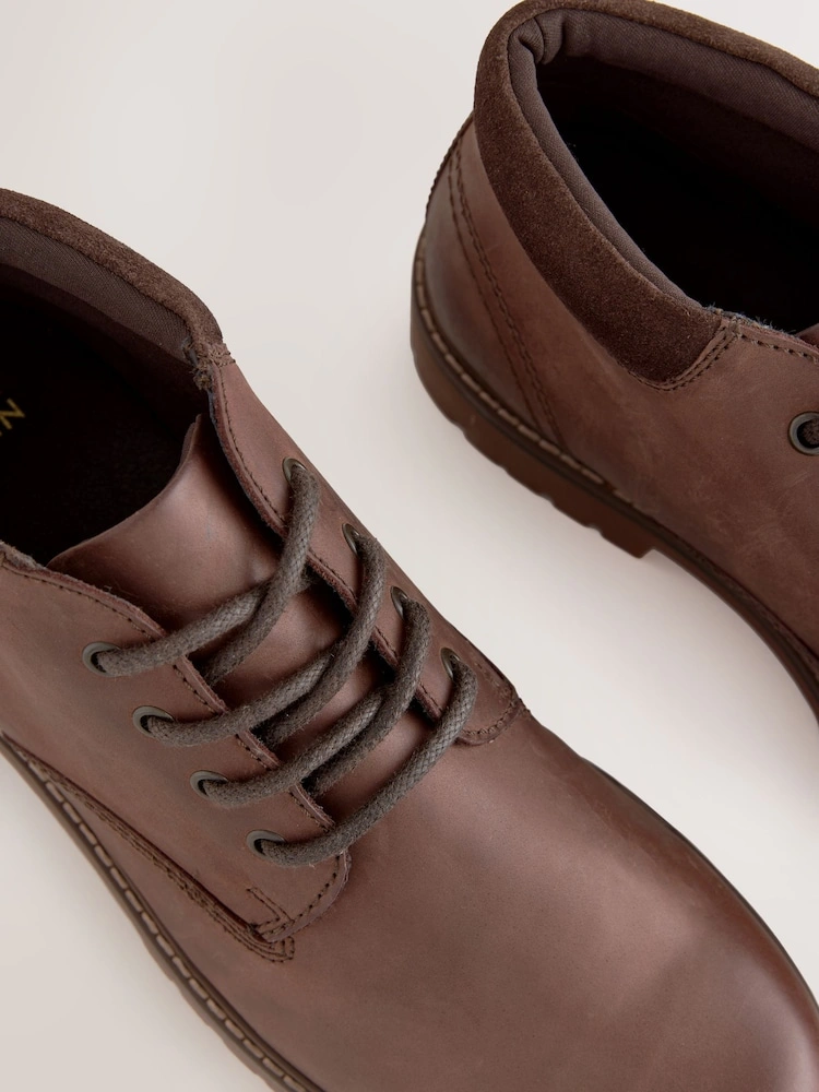 Brown Rugged Leather Ankle Boots image 2