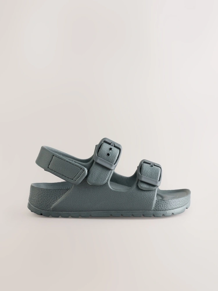 Charcoal Grey Double Buckle EVA Sandals (Ankle Strap) image 3