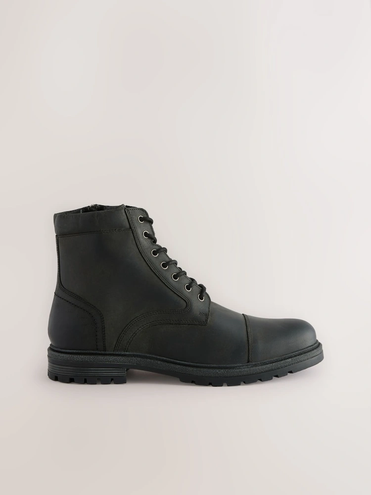 Leather Toe Cap Lace-Up Boots image 6
