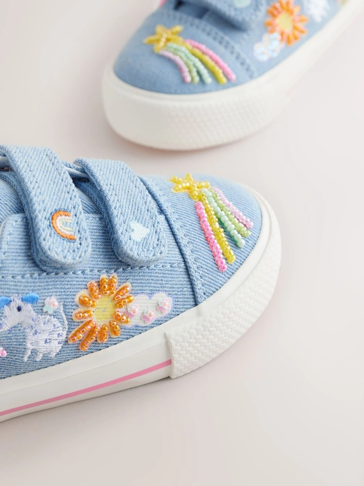Blue Denim Chunky Touch-Fastening Trainers image 4
