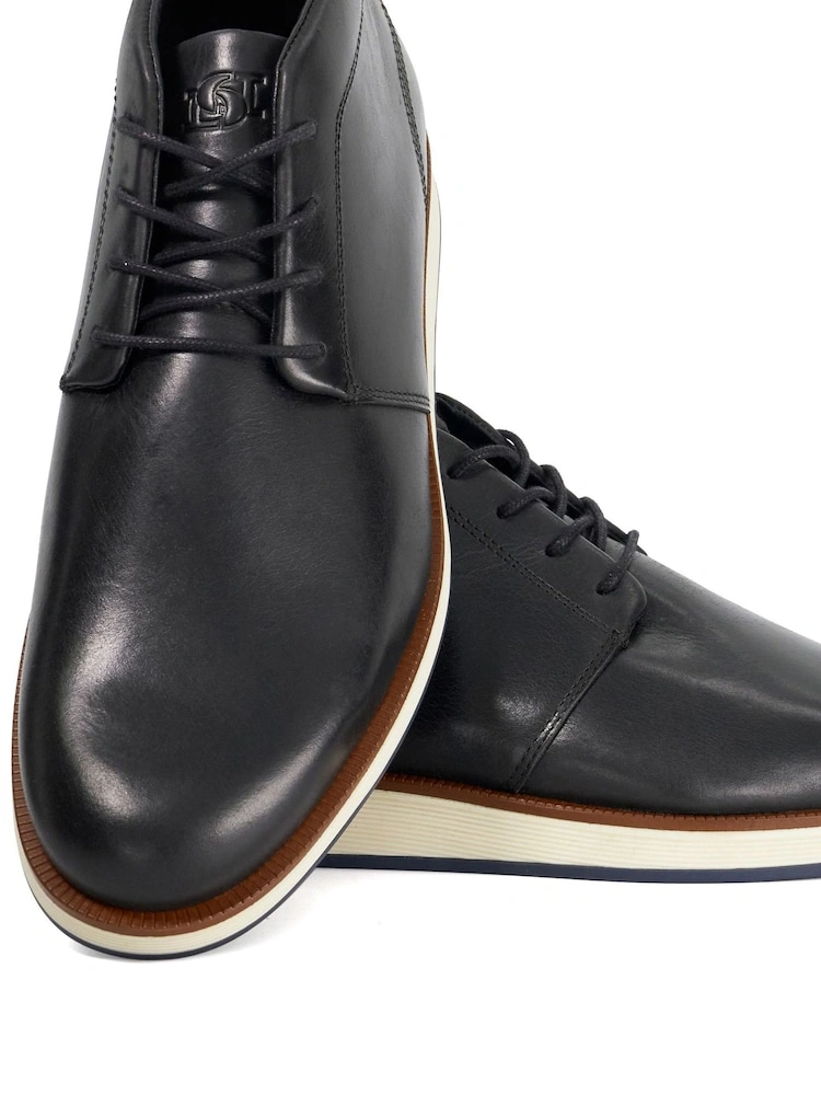 Black Leather Hybrid Lace-Up Boots image 3