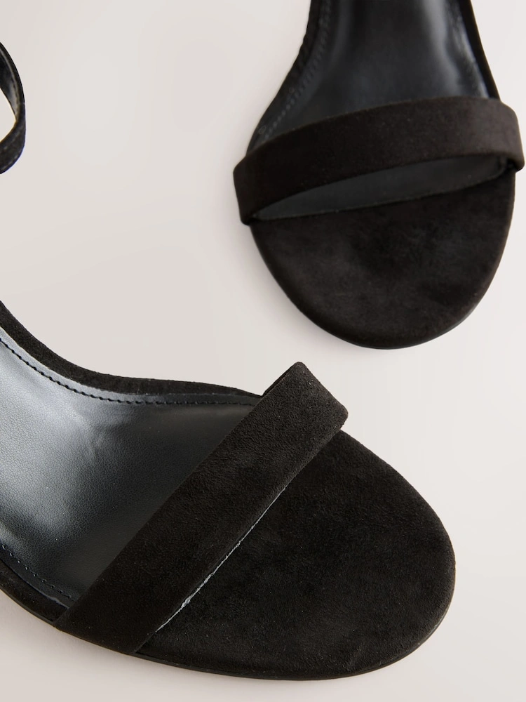 Black Block Heel Two-Strap Sandals image 7