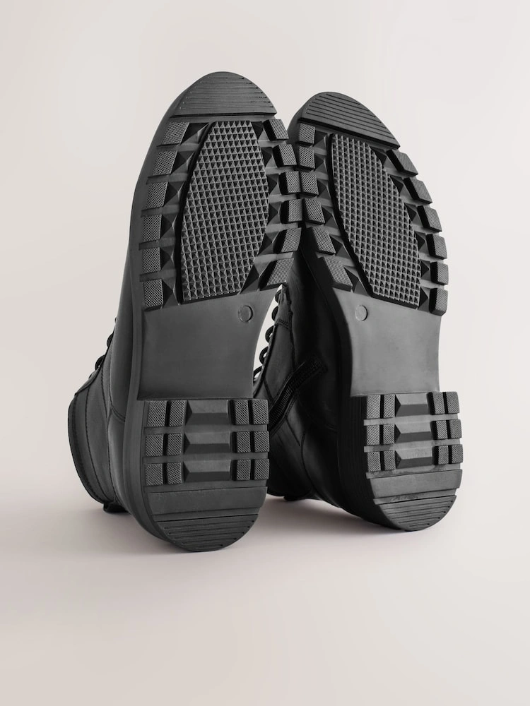 Leather Zip-Up Borg Lined Boots image 8