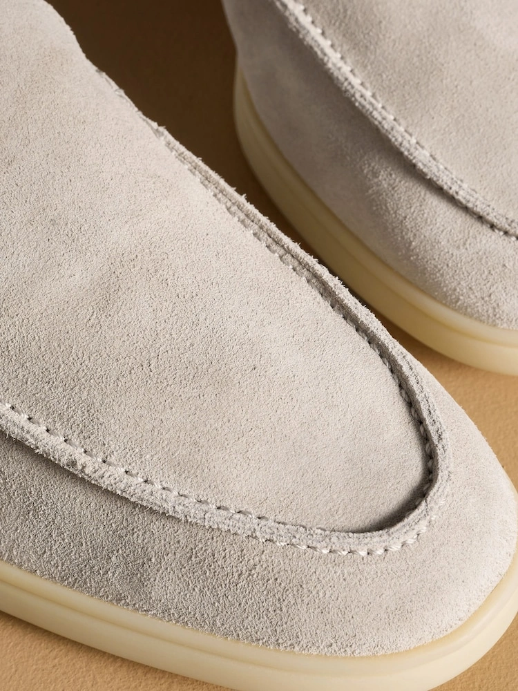 Taupe Suede Soft Slip-On Loafers image 3