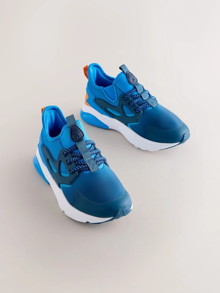 Blue Ombre Elastic Lace Street Trainers