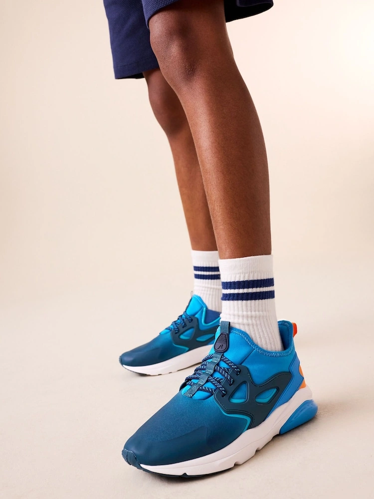 Blue Ombre Elastic Lace Street Trainers image 6