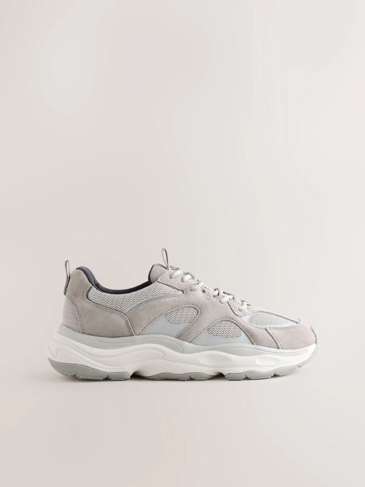 Grey Suede Trim Chunky Sole Runners image 2