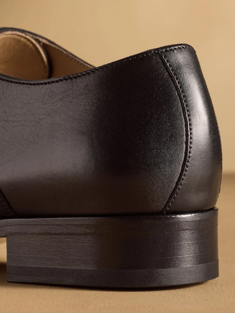 Tan Leather Toe Cap Oxford Shoes image 4