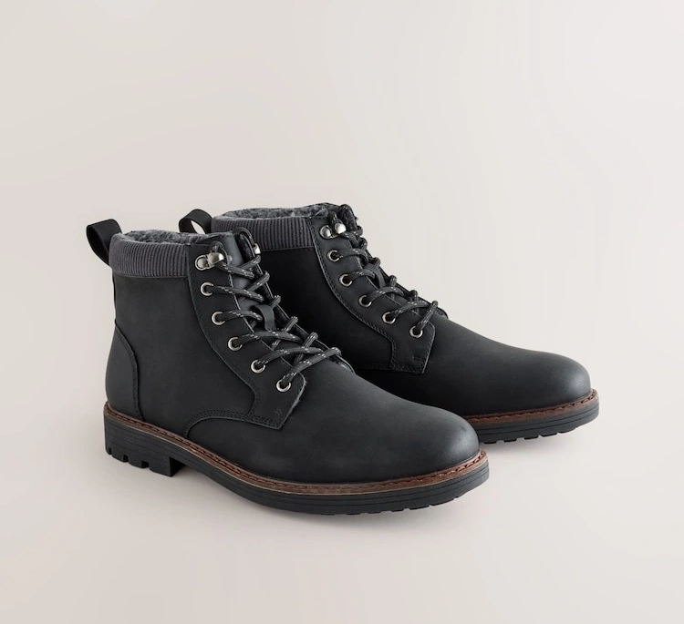 Borg Lined Cord Trim Boots