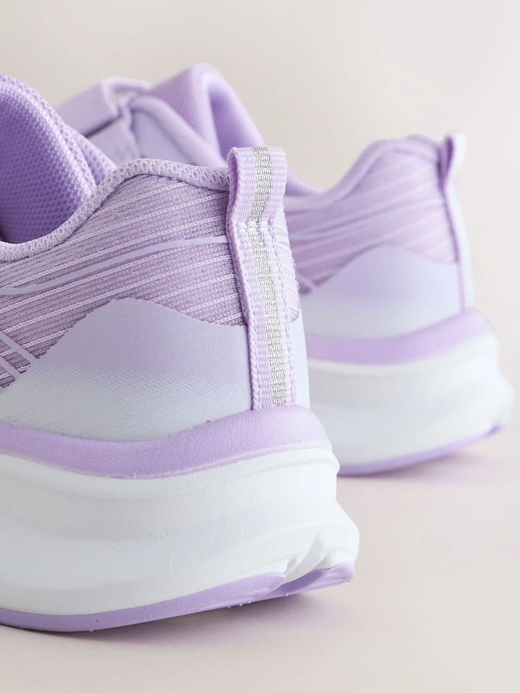 Lilac Elastic Lace-Up Sports Trainers (Standard Fit) image 2