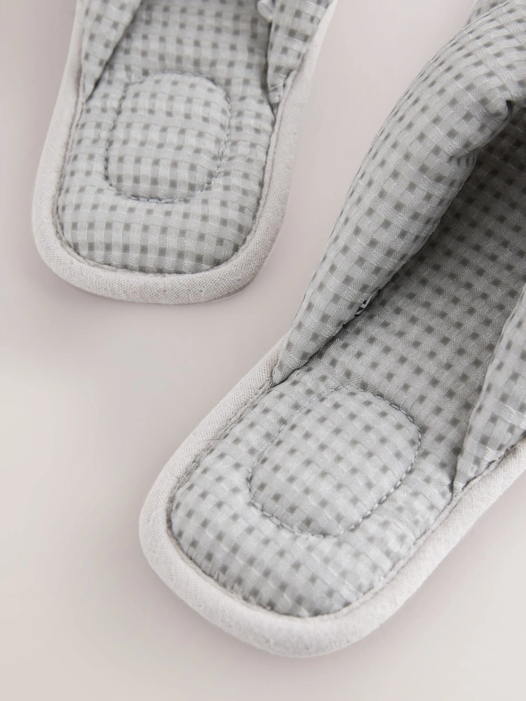 Grey Waffle Knit Slider Slippers image 3