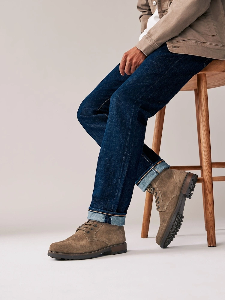 Stone Leather Lace-Up Boots image 6