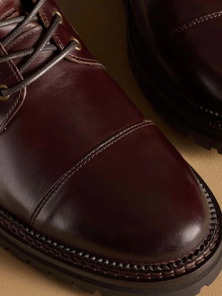 Brown Leather Collar Boots image 6