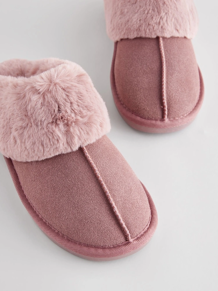 Suede Faux Fur Mule Slippers image 6