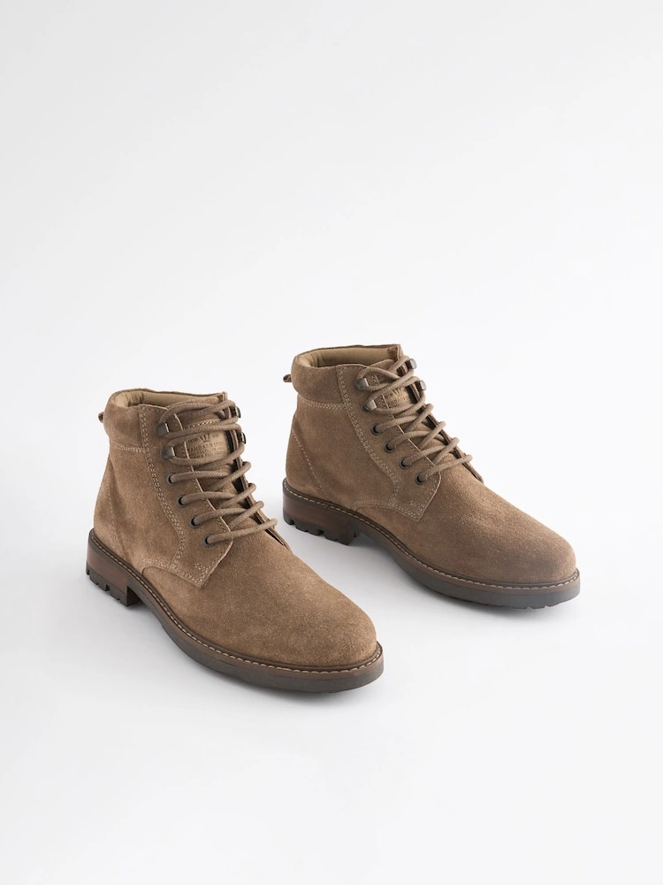 Stone Leather Lace-Up Boots image 7