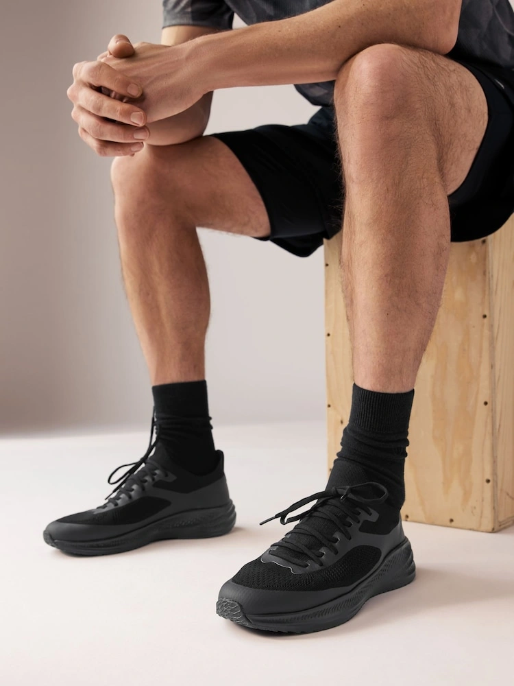Black Flyknit Elastic Lace Trainers image 6
