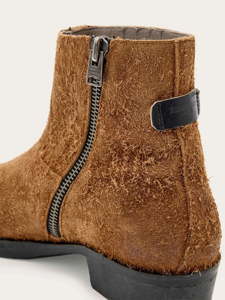Brown Square Toe Western-Inspired Boots image 4