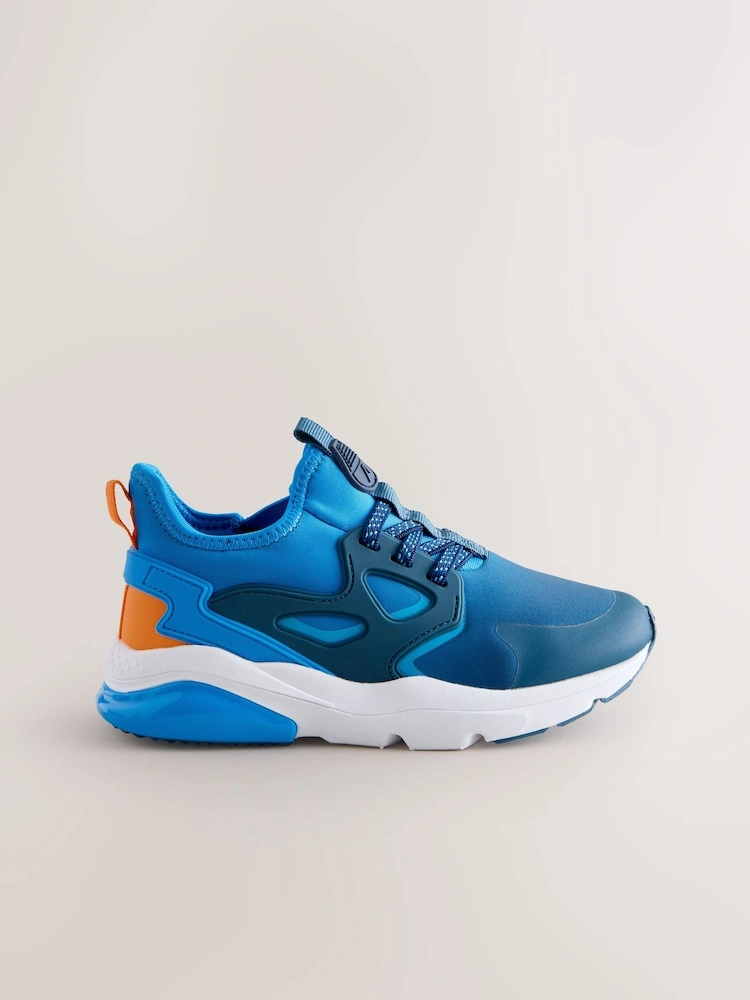 Blue Ombre Elastic Lace Street Trainers image 2
