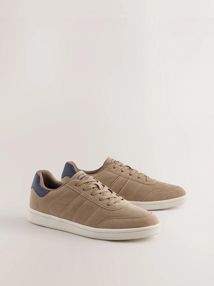 Neutral Suedette Lace-Up Chunky Trainers