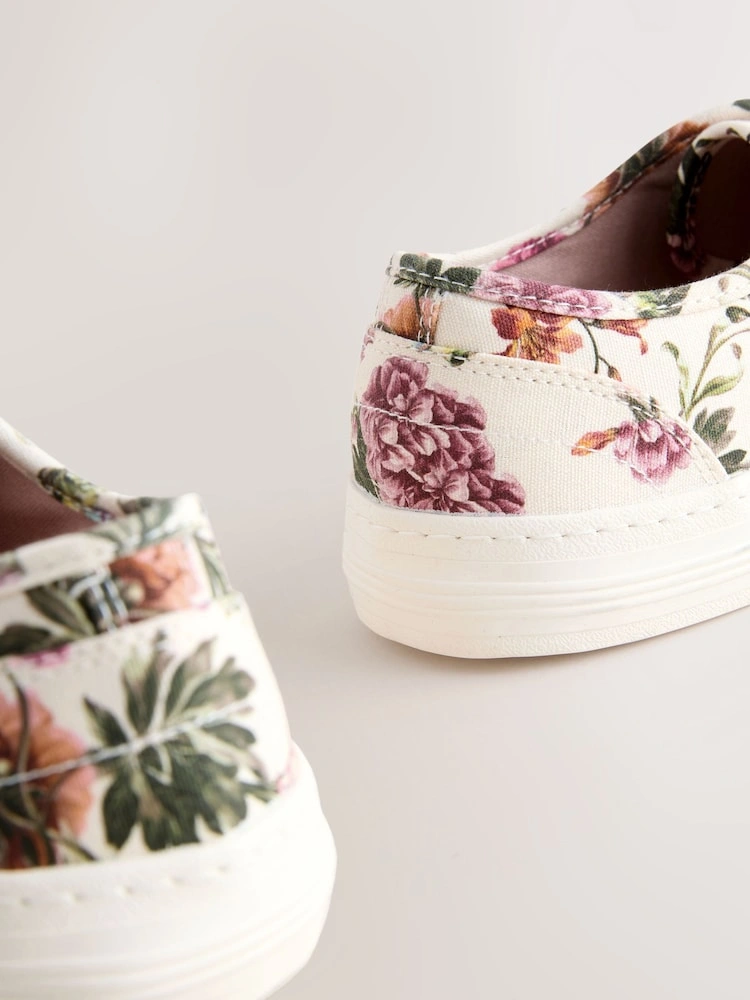 Floral Canvas Lace-Up Trainers image 7