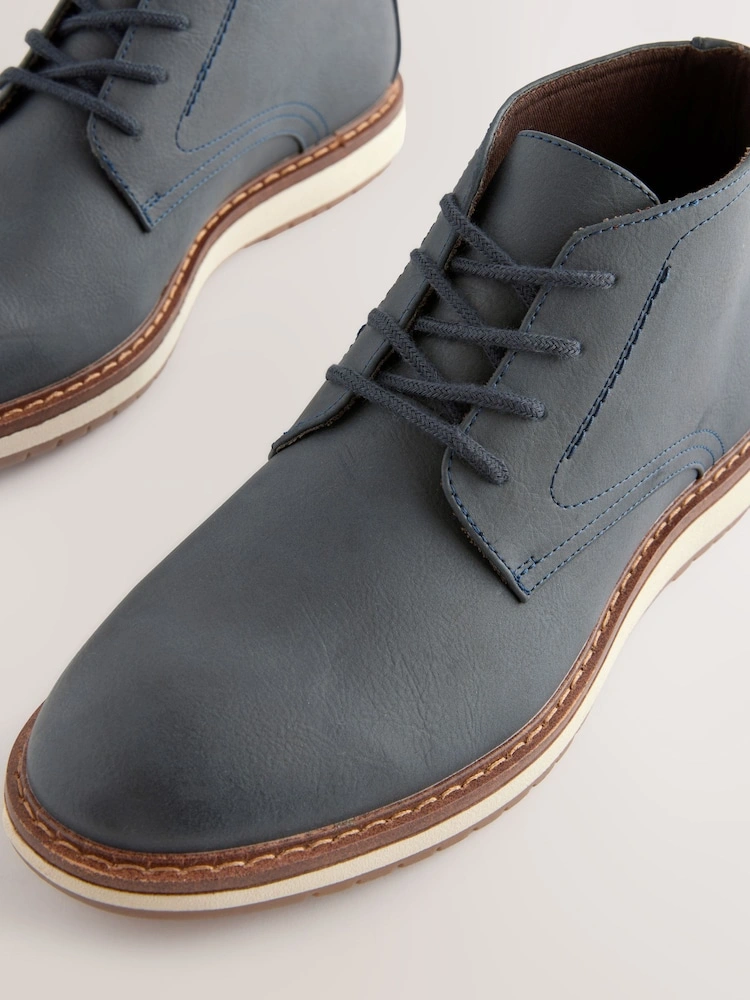 Navy Blue Sports-Inspired Desert Boots image 3
