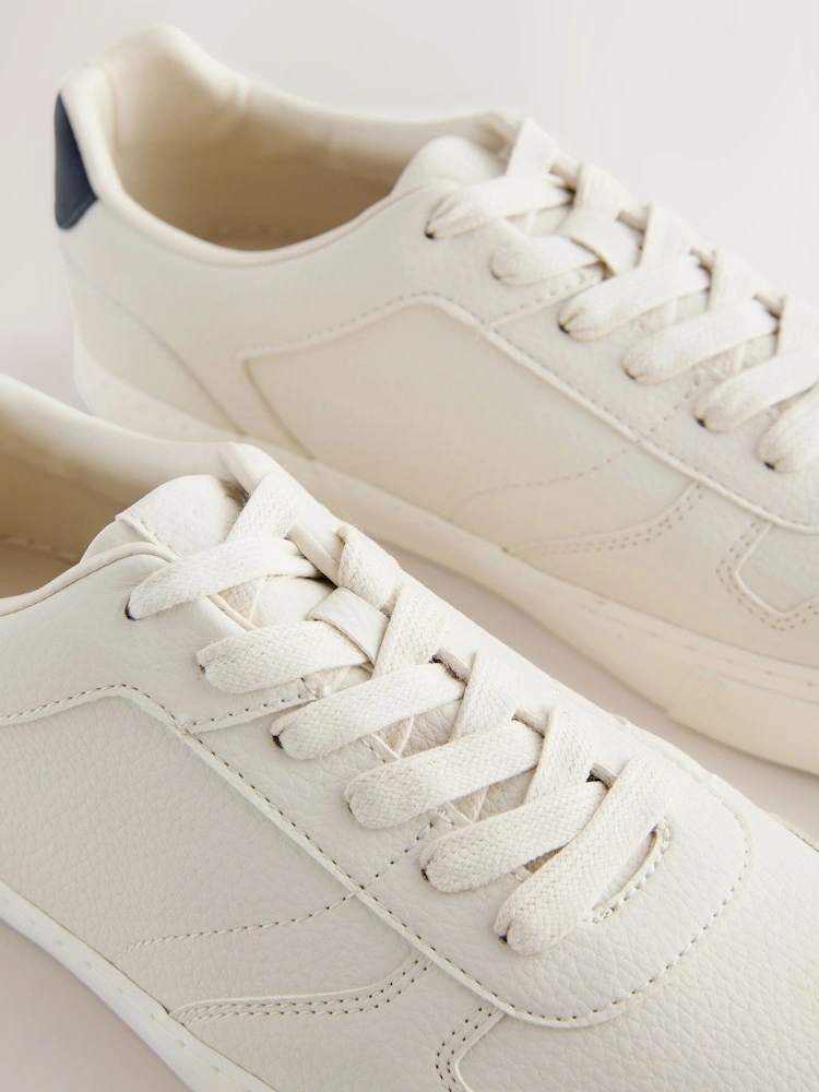 Neutral Low-Profile Lace-Up Trainers image 3
