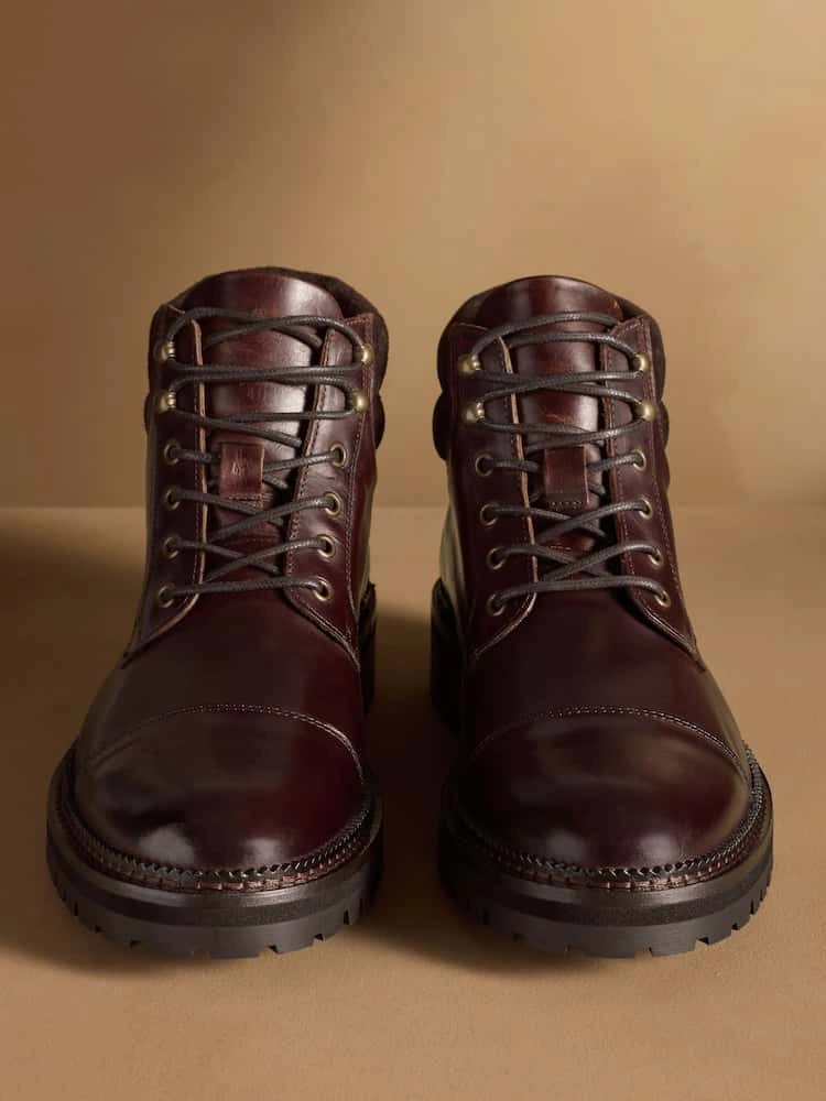 Brown Leather Collar Boots image 4