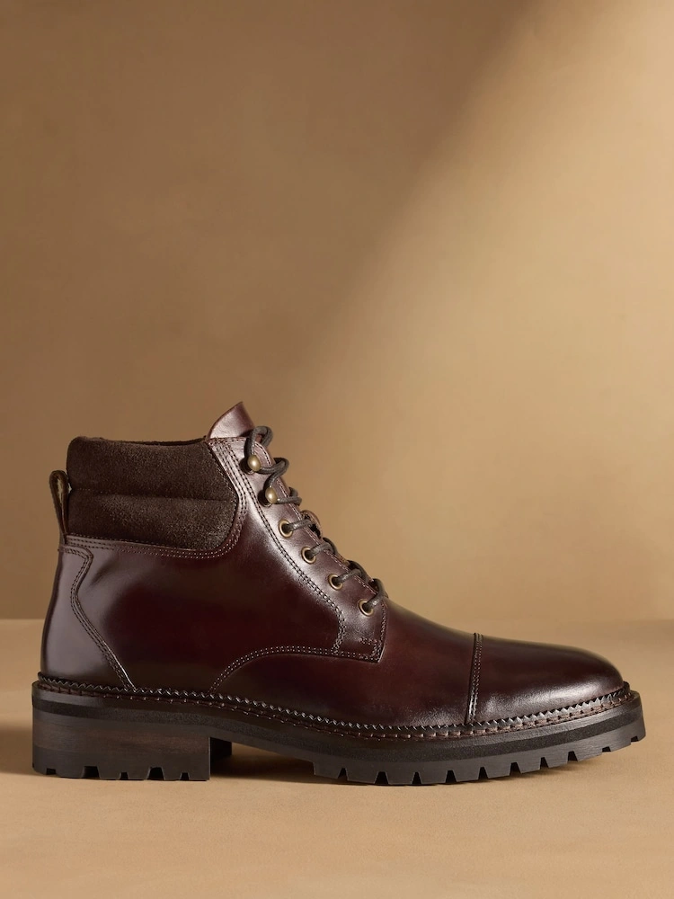 Brown Leather Collar Boots image 5